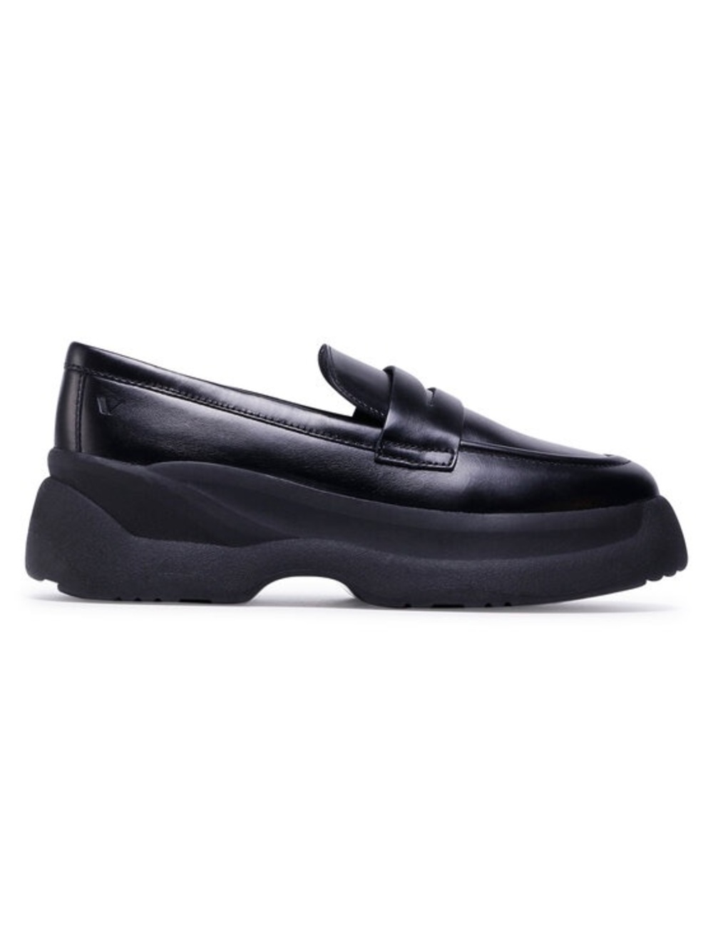 Vagabond Chunky Black Leather Penny Loafers